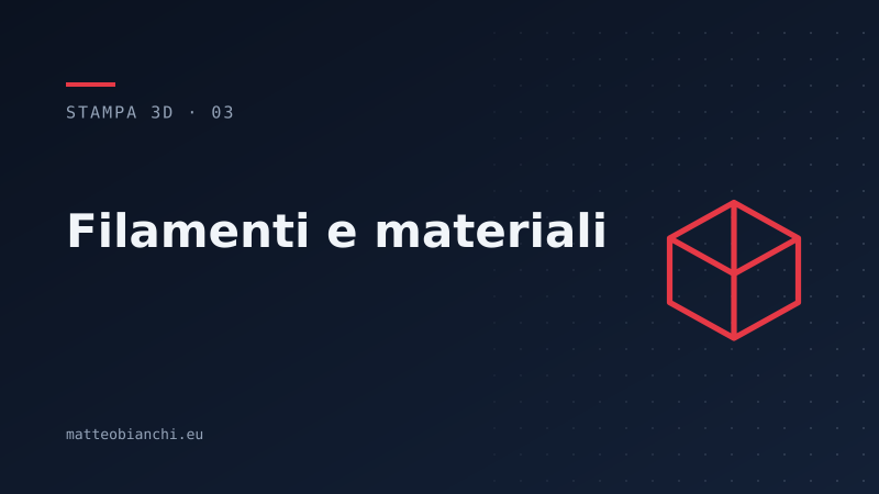 Featured image of post Filamenti e materiali