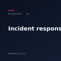 Incident response nel mondo DevSecOps