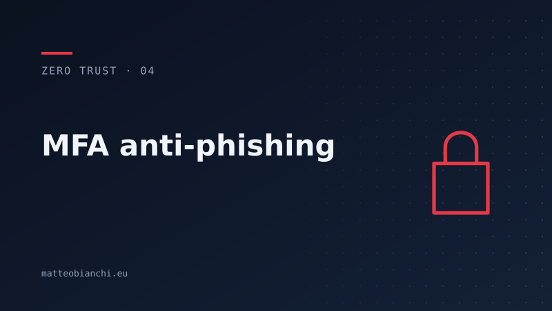 Featured image of post MFA resistente al phishing: FIDO2 e WebAuthn
